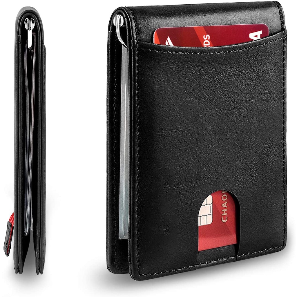 Minimalista Slim Billetera Para Hombres Clip De Dinero RFID Blocking Bifold De Cuero Titular De La Tarjeta De Credito Shopee Colombia