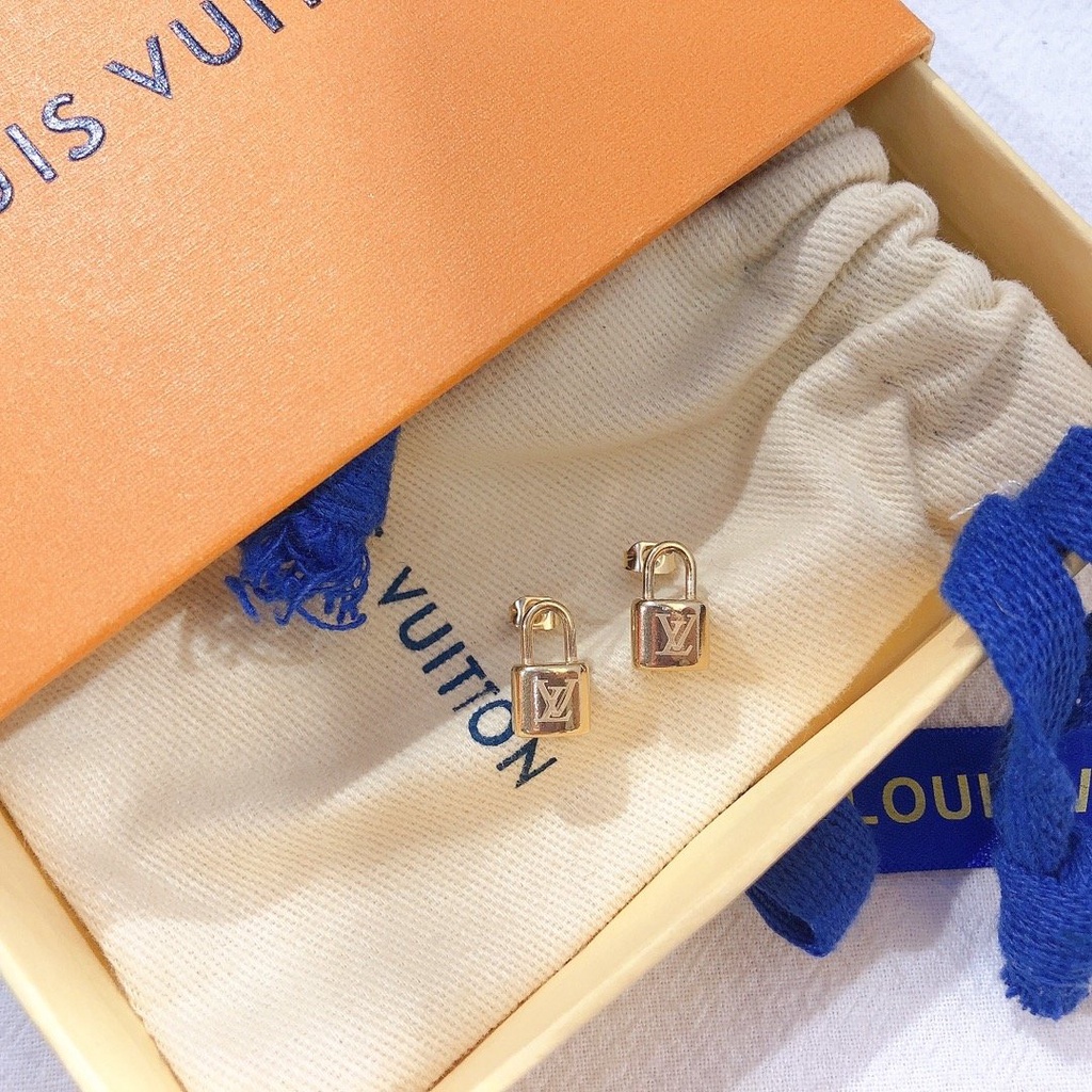 Pendientes LV De Acero De Titanio Con Letras Logo Louis Vuitton Aretes De  Aro Joyería Para Mujer