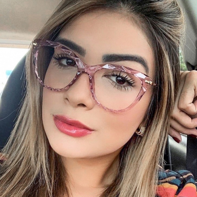 Gafas De Mujer Marco De Moda Interior Ordenador Mujeres Ojo De Gato Color Luz Transparente Retro Shopee Colombia