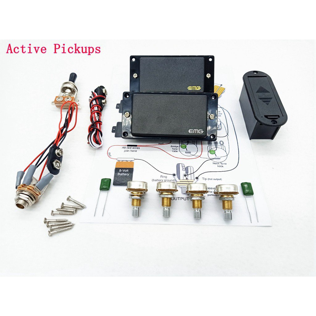 EMG 81 85 Pickup Activa Humbucker Active 9V Batería Fuente De