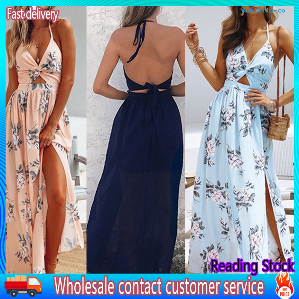 Vestido Corto Con Cuello Halter Vestidos de playa para mujer