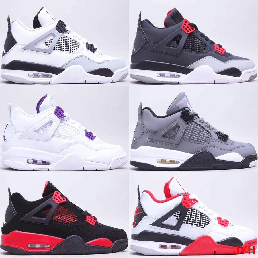 Air Jordan 4 Zapatos Para Hombre Retro Alta Calidad Rojo Negro Purpura Metalico Infrarrojo Para Deportes Al Aire Libre pt