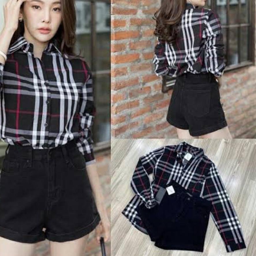 Premium Camiseta negra BURBERRY para mujer Shopee Colombia