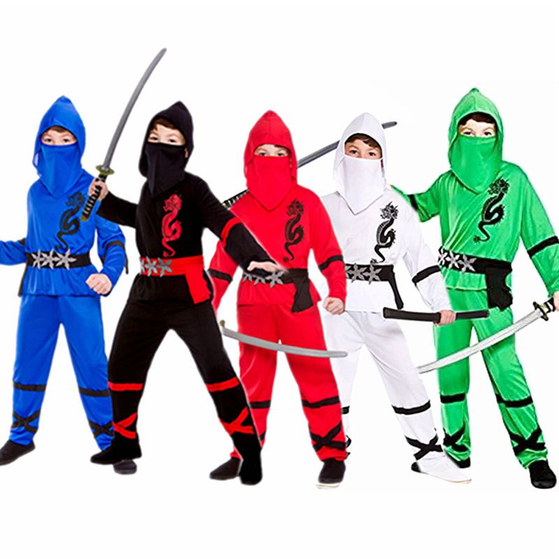 Ninja Disfraz Halloween Juego de Rol Mono Verde para Niños –