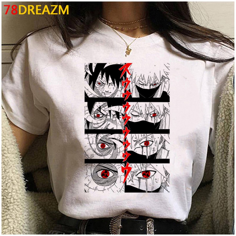 Naruto Akatsuki Sasuke Itachi Camiseta De Las Mujeres ulzzang