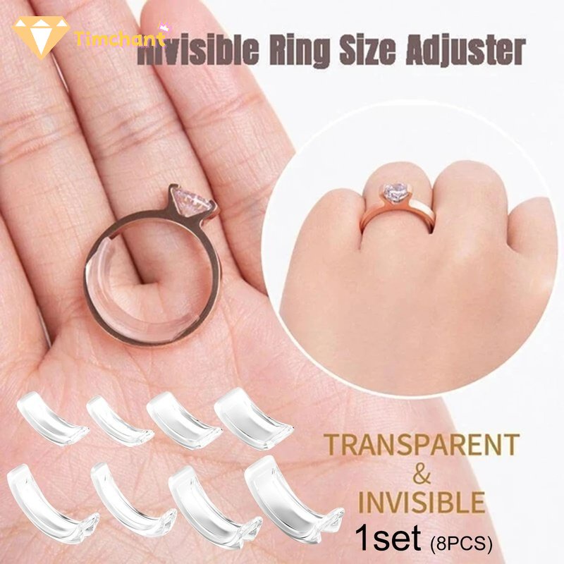Ajustador de tamaño de anillo Invisible de silicona para su anillo