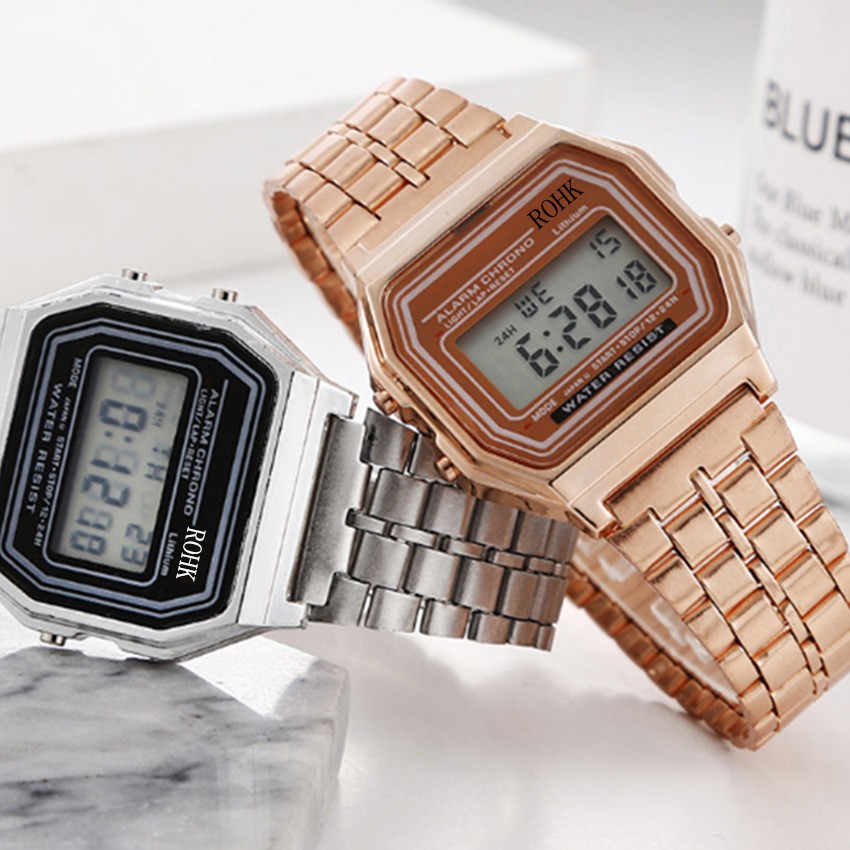 Reloj digital para hombre, ultrafino, impermeable, simple, de acero  inoxidable, para hombres y mujeres