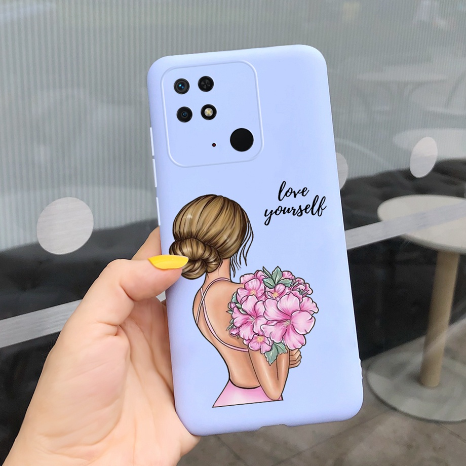 Funda Transparente Con Diseño Floral Funda Xiaomi Redmi 10C - TPU Transparente Con Diseño De Flores En Relieve, Protección Anticaídas Carcasa 3D Mujer