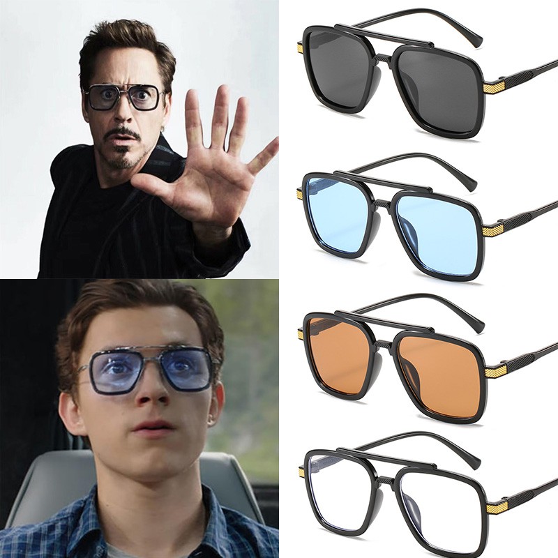 Gafas De Sol Vengadores Tony Stark Estilo Vuelo De Los Hombres De Diseno Cuadrado De La Marca Cermin speck mata viral Iron Man 3 Shopee Colombia