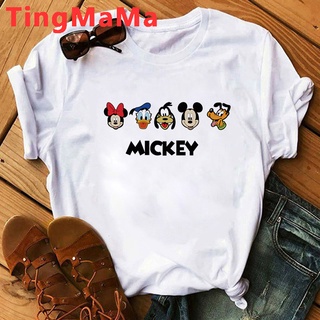 Dibujos Animados Disney Pareja Mickey Minnie Mouse Ropa De Las Mujeres Más  El Tamaño grunge harajuku kawaii Camiseta | Shopee Colombia