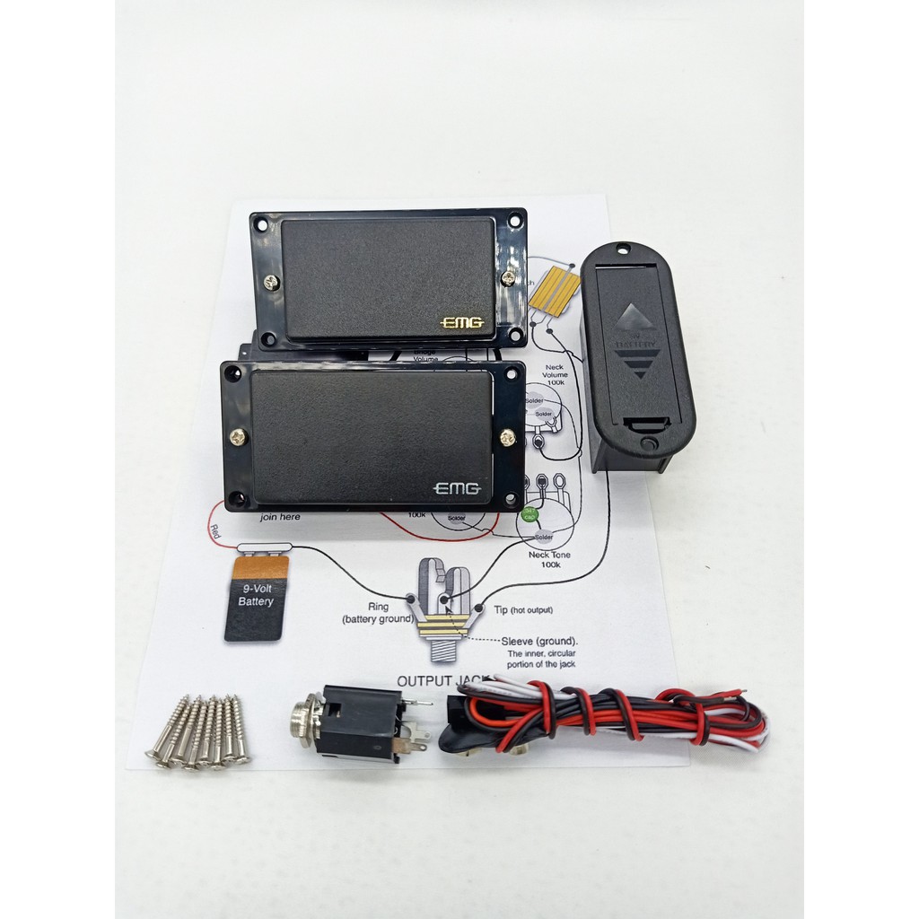 EMG 81 85 Pickup Activa Humbucker Active 9V Batería Fuente De