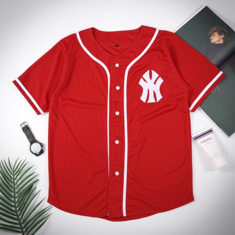 Camisa de béisbol Ny lista blanca negra