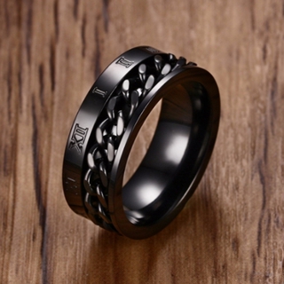 Cadena Spinner De Acero Inoxidable De 8 Mm Para Hombres Anillo De Preocupacion Numero Romano Banda De Meditacion Plata Oro Negro Joyeria Masculina Tamano 7 14 BIBT Shopee Colombia