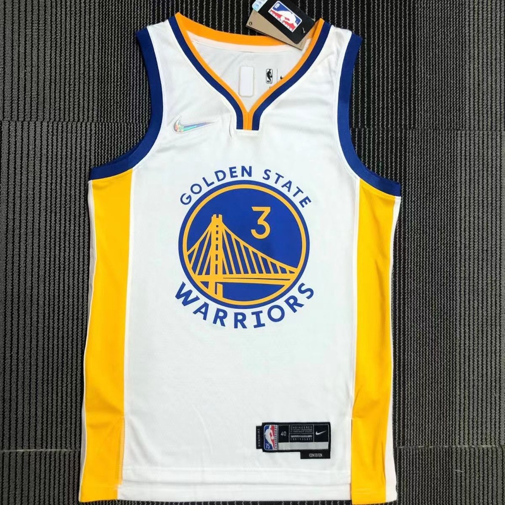 Jersey De Baloncesto De La Nba 2021 22 Camiseta Golden State Warriors 3 Jordan Blanca Con 75 Aniversario De Plata Shopee Colombia