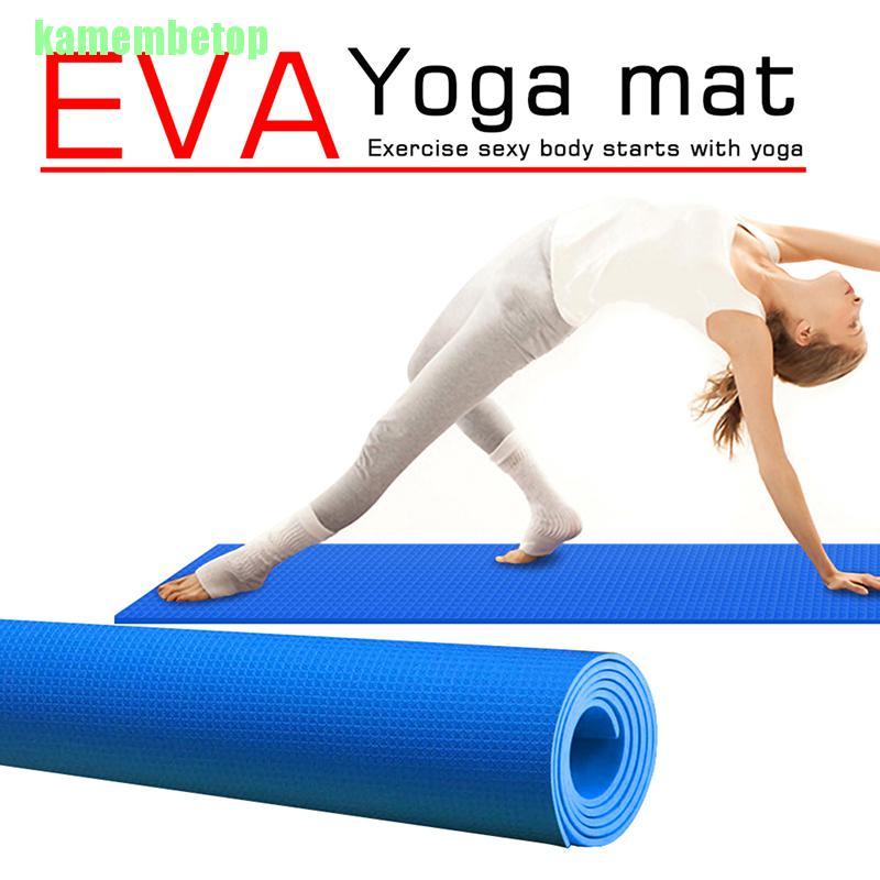 Esterilla de yoga EVA de 4 mm de espesor Esterilla de ejercicio de pilates  antideslizante multiusos (azul)