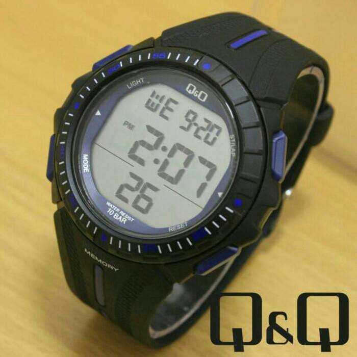 Hombres moda relojes hombres deporte Q Q M010J DIGITAL negro azul