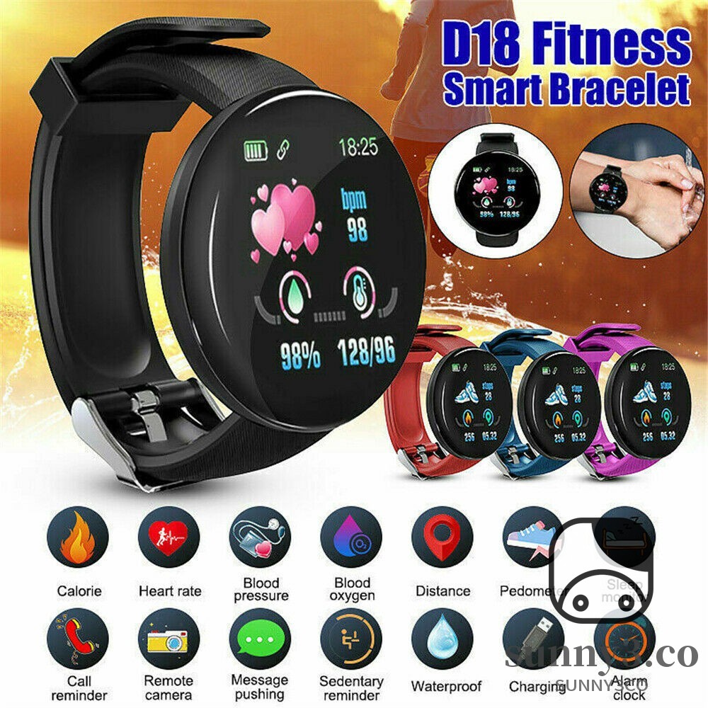 D18S reloj inteligente monitor de frecuencia cardiaca redondo a presion arterial para hombre rastreador de ejercicios reloj inteligente Android IOS mujer reloj electronico Shopee Colombia