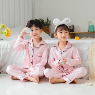 Conjunto de pijama de algodón para niños pequeños, conjunto de pijama de  seda satinada, manga corta, pijamas de 9 años