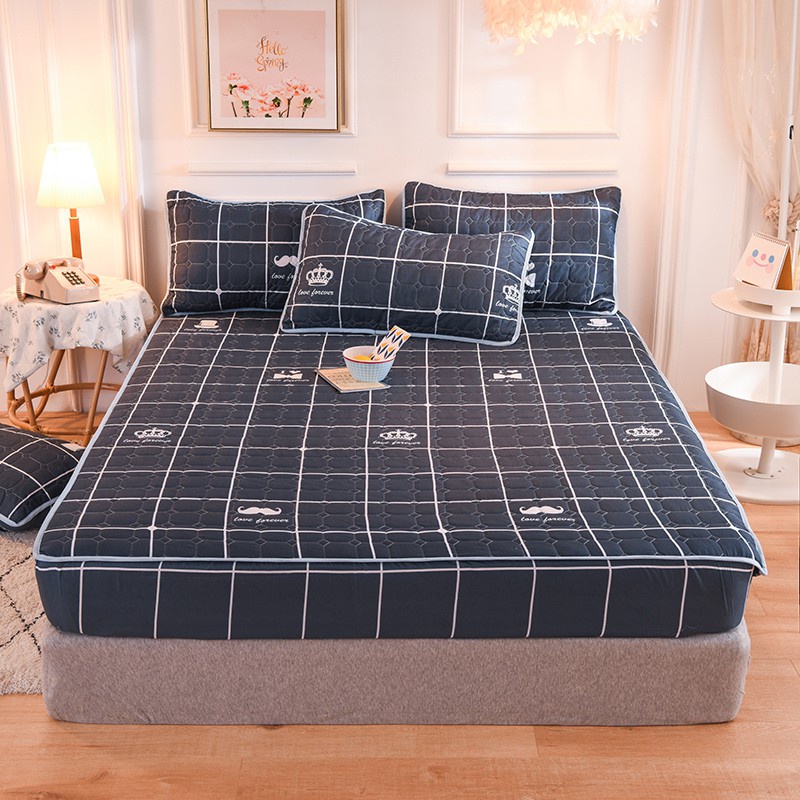 Include 2 Pillowcase Mattress Topper 3 IN 1 Quilted Sheets set Soft