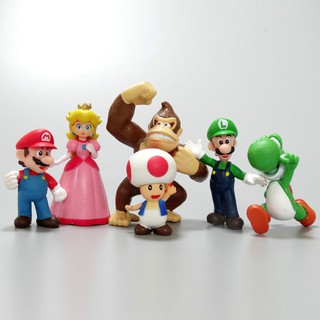 Figuras De Acción De Super Mario Bros, Set De 6 Piezas De 3-7Cm En Pvc,  Mario, Luigi., Juguetes