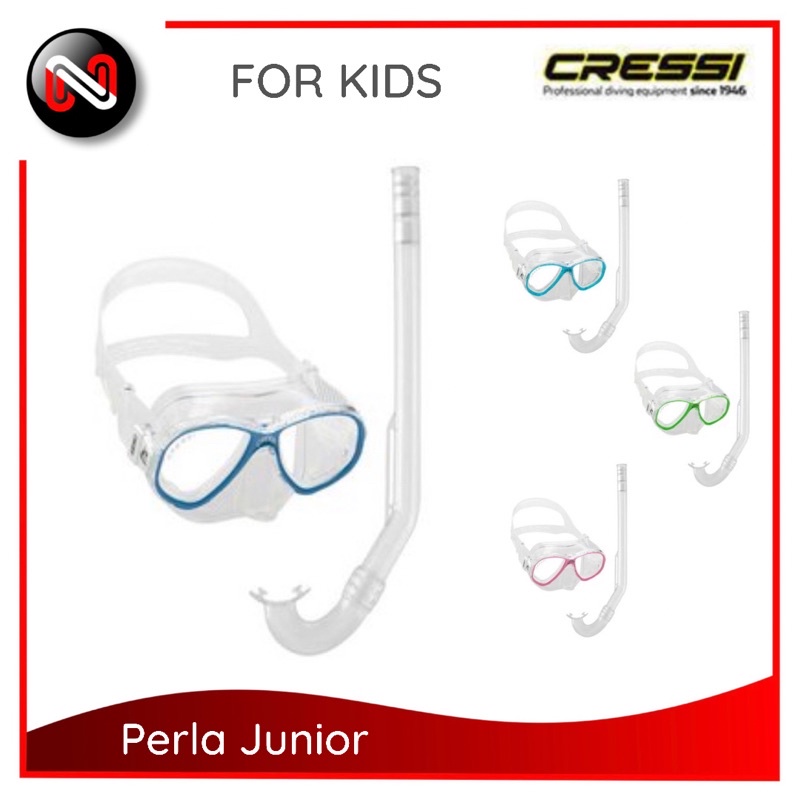 Cressi PERLA Para Niño Conjunto Claro COMBO (Máscara + Snorkel