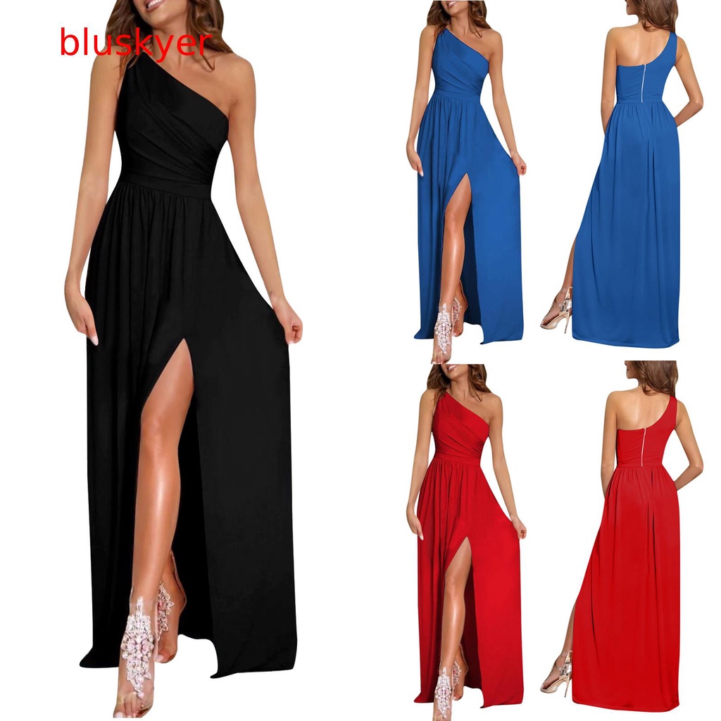 Mujer Elegante Fiesta Noche Boda Cumpleaños Bodycon Mancha Split