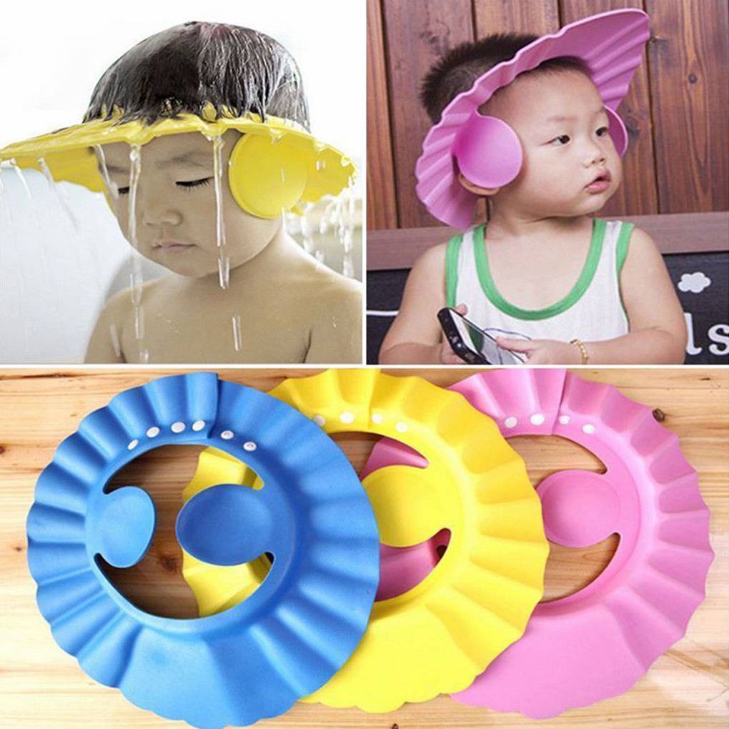 Paquete de 2 gorras de baby shower para niños, protector de lavado de  cabello, sombrero de baño para niños, visera de baby shower, gorra de  champú