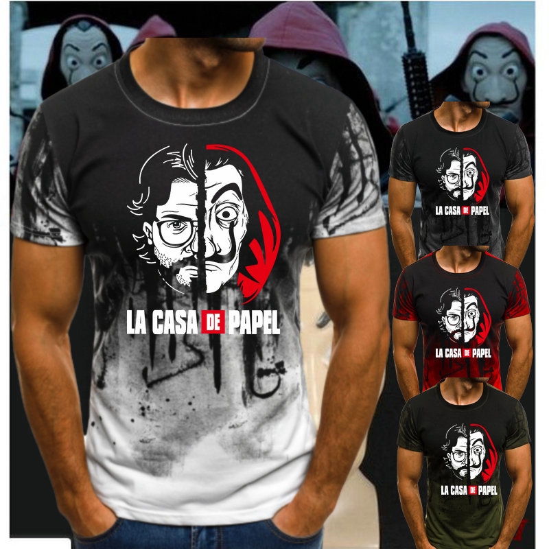 Camiseta Hombres Dise o Divertido La Casa De Papel Money Heist