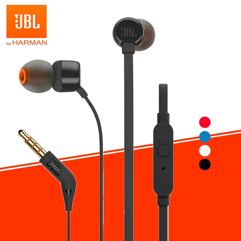 JBL-auriculares T110 con cable de 3,5mm, cascos estéreo TUNE 110, de graves  puros, deportivos