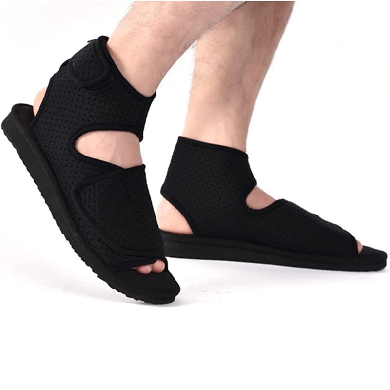 Pantuflas diabéticas para hombre, extra anchas, espuma viscoelástica,  cómodas, con cierre ajustable para pies hinchados, edema, artritis,  ancianos