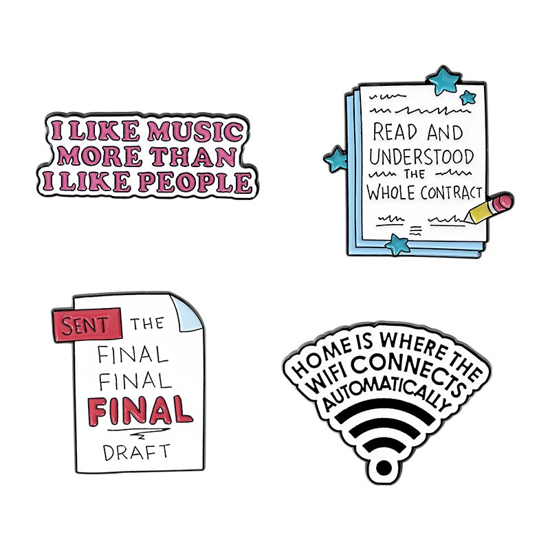 4 Styles To Do List Enamel Pins Custom Humor Funny Quote Brooches Bag