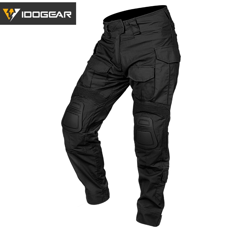 IDOGEAR G3 Pantalones Tacticos Con Rodilleras CP gen3 Negro Completo 3201
