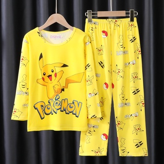 Pijama Infantil baju tidur Kawaii Pokemon Dibujos Animados Niños Camisón  Manga Larga Cuello Redondo Ropa De Dormir Para | Shopee Colombia