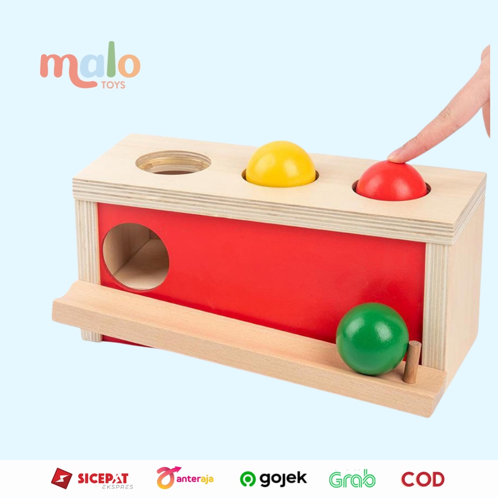 MALOTOYS-Montessori 3 Ball Tracker & Knocking Table Object Aparato ...