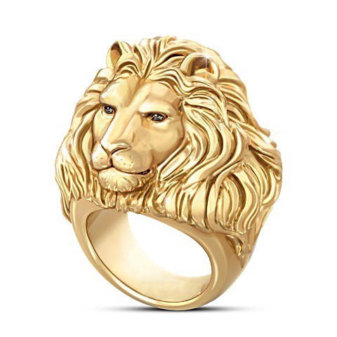 Nuevo Anillo De Le n Domineering Hip Hop Y Chapado 18 K Oro