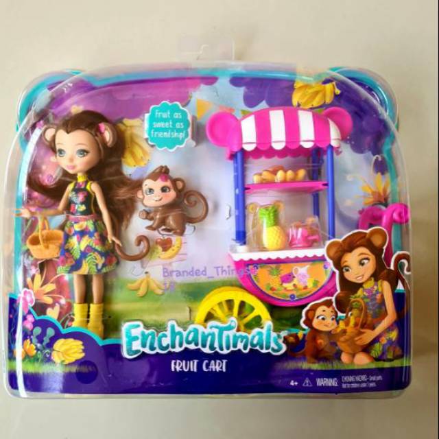 Carritos raros de frutas Enchantimals Merit Monkey original