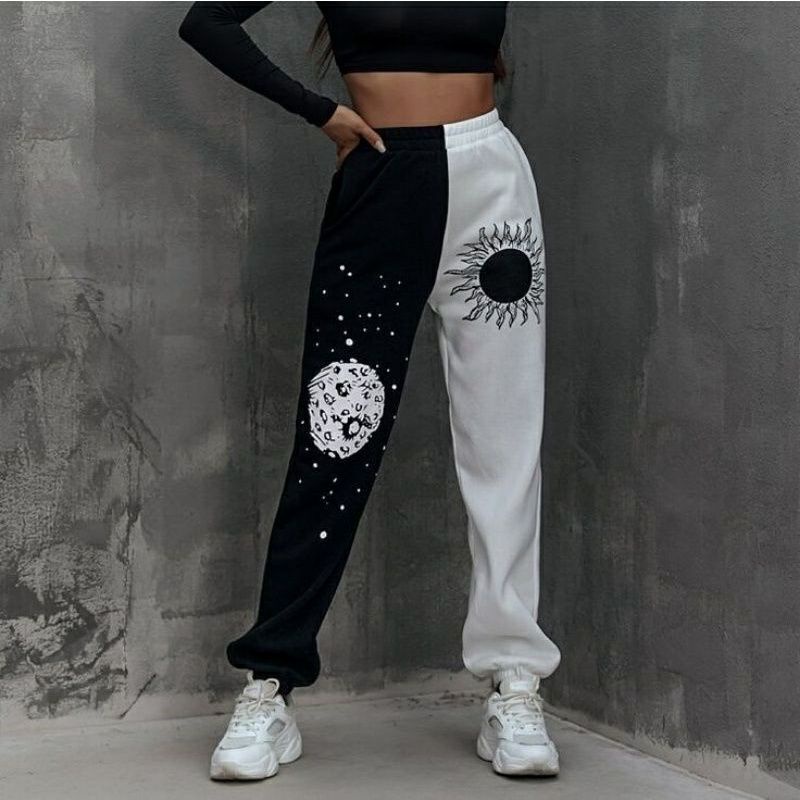 Calidad Moda Mujer Pantalones Deporte Casual Joggers Pantalones de