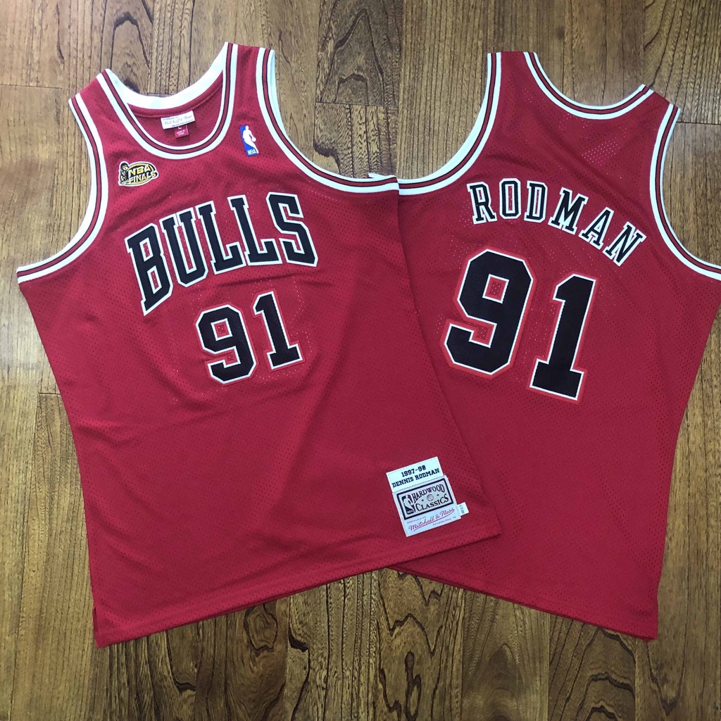 Camiseta De Baloncesto Para Hombre 91 Denis Rodman 100 Bordado