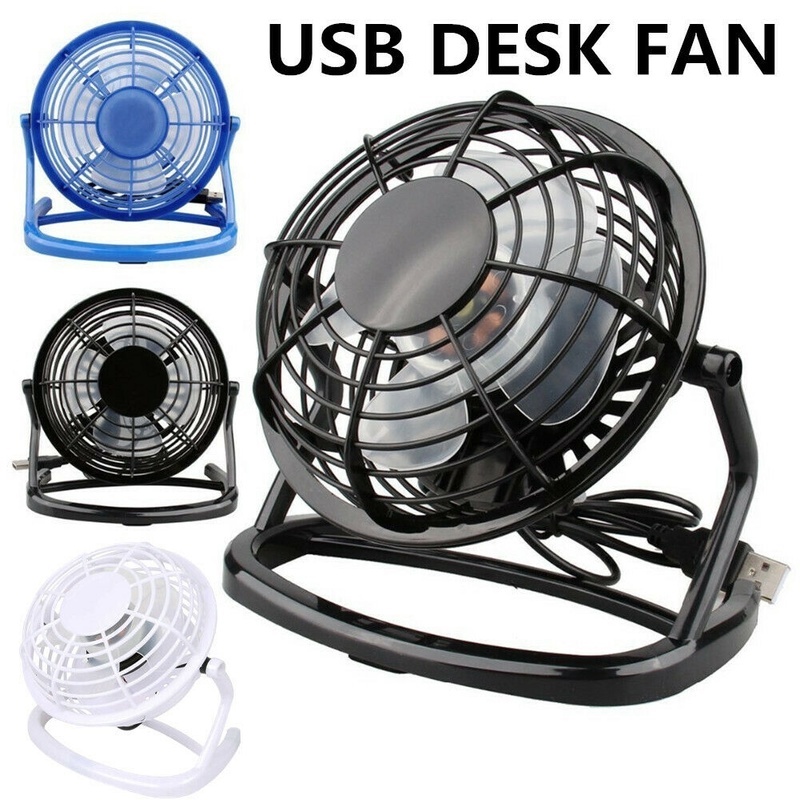 Ventilador de escritorio PIPRE USB, mini ventilador de escritorio portátil  3 velocidades de rotación 360° ventilador USB para el hogar y la oficina