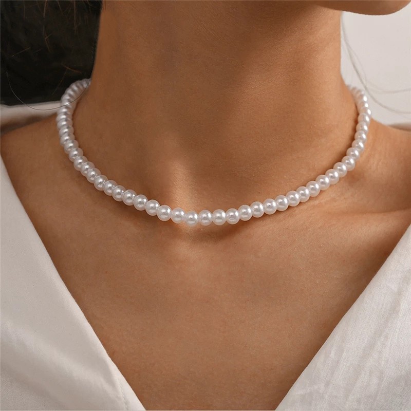 Retor Collar De Perlas Elegante Simple Collares Gargantilla