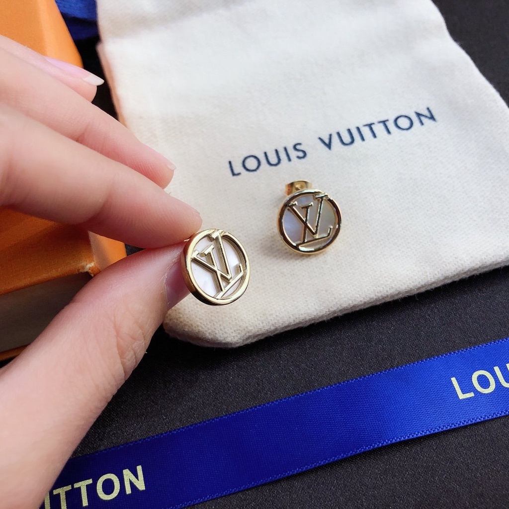 Pendientes LV De Acero De Titanio Con Letras Logo Louis Vuitton Aretes De  Aro Joyería Para Mujer