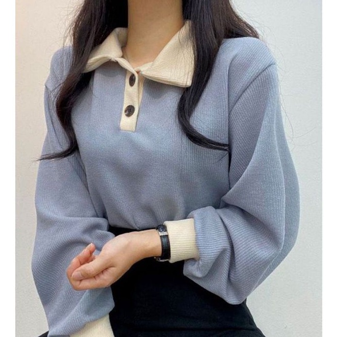 Sweater con cuello de best sale camisa mujer