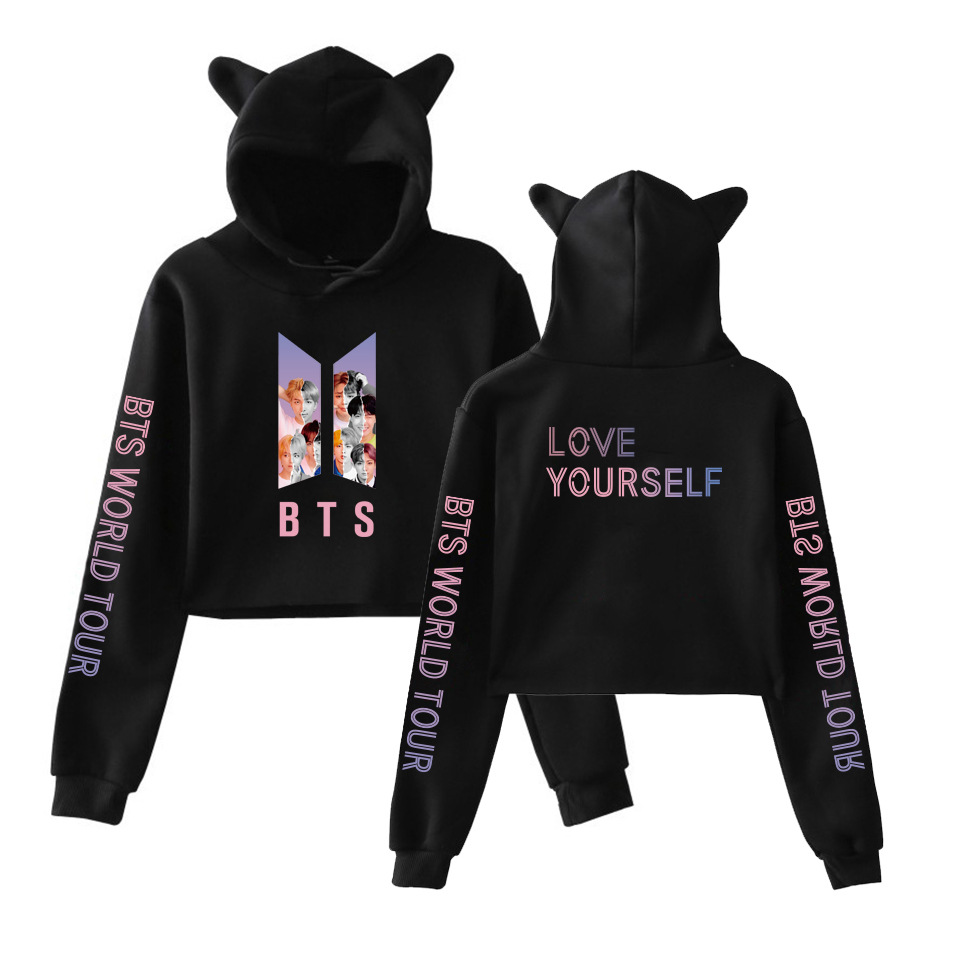 IRCP BTS S Sudaderas Con Capucha De Manga Larga Kpop Crop Tops Casual Streetwear Bullet Proof Cadet Corps Ropa Multicolor Sudadera Corta Envio Imprimir Shopee Colombia