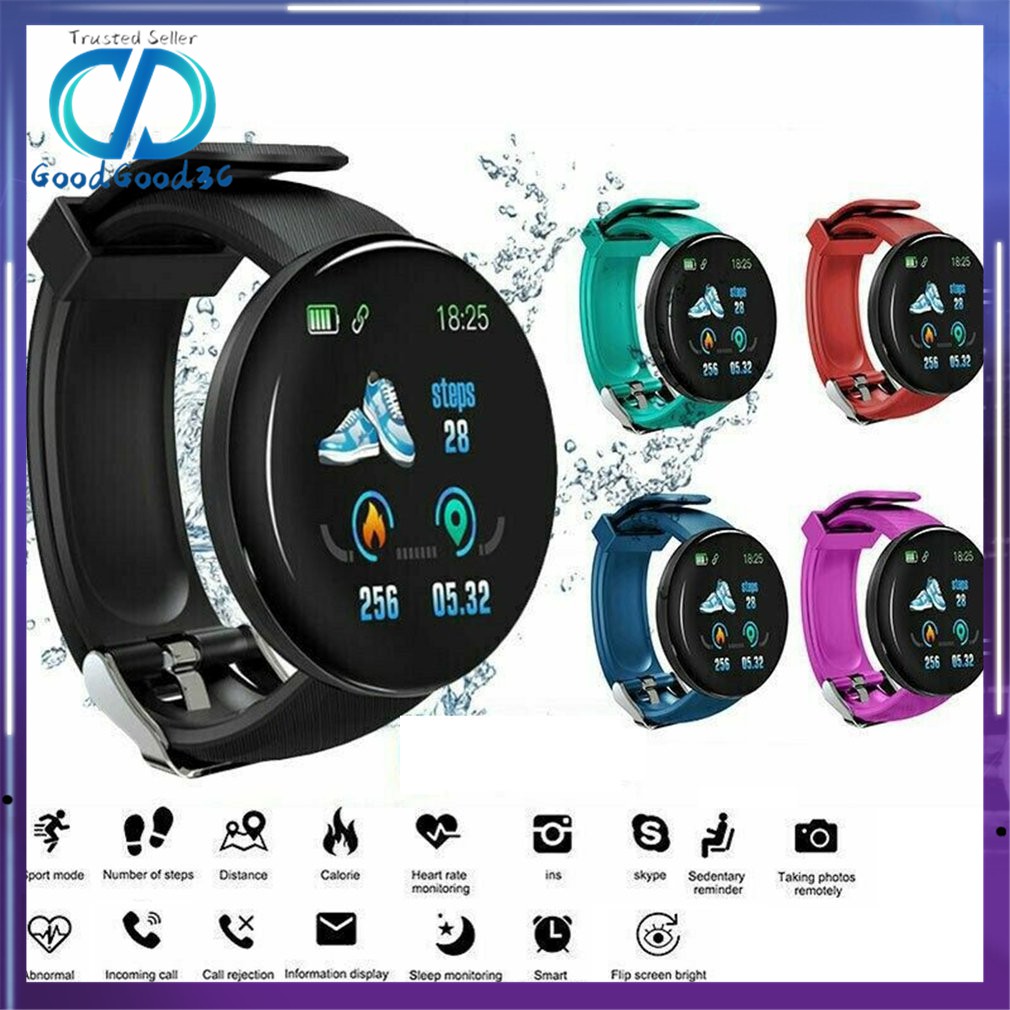 D18 Reloj Inteligente Redondo Smartwatch Mujer Impermeable Deporte