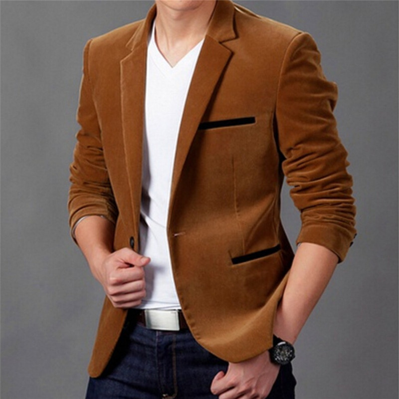 Mentalidad Franco Comprimido Chaqueta Casual Slim Fit Para Hombre , De Traje Blazers Para Hombres |  Shopee Colombia