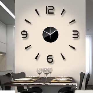 Gran reloj de pared 3D DIY, reloj de números gigantes, espejo sin