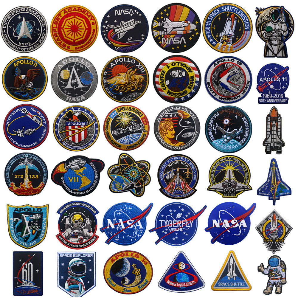 PARCHES BORDADOS NASA. APOLLO 11, APOLO 11, 100TH SPACE SHUTTLE