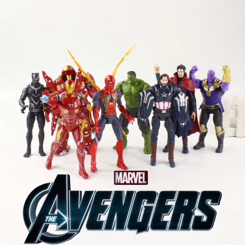 Figuras de acción de los vengadores de Marvel de Disney, set de 8 unids/set  de superhéroes, Thor, Hulk, Buster, figuras de acción de colección de