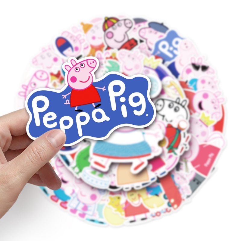 52 Unids/set Peppa Pig Pegatinas Lindos Cerdos Dibujos Animados
