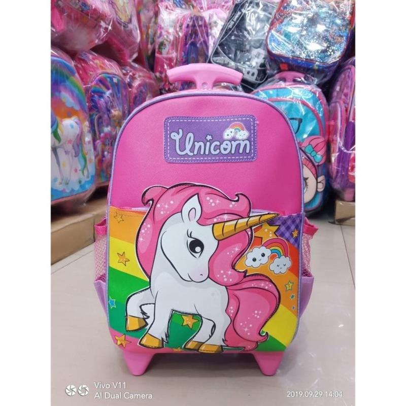 Mochila escolar con ruedas para niñas Unicornio